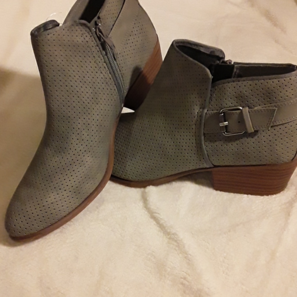 Gray Ankle Boots